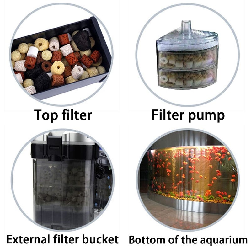 GOLDEAL Bio Balls Ceramic Rings Set, Aquarium Biological Filter Media with Mesh Bag for Fish Tank and Pond, Fish Tank Filter, Decorations, Accessories (1.1lb,1Pack) - Image 4
